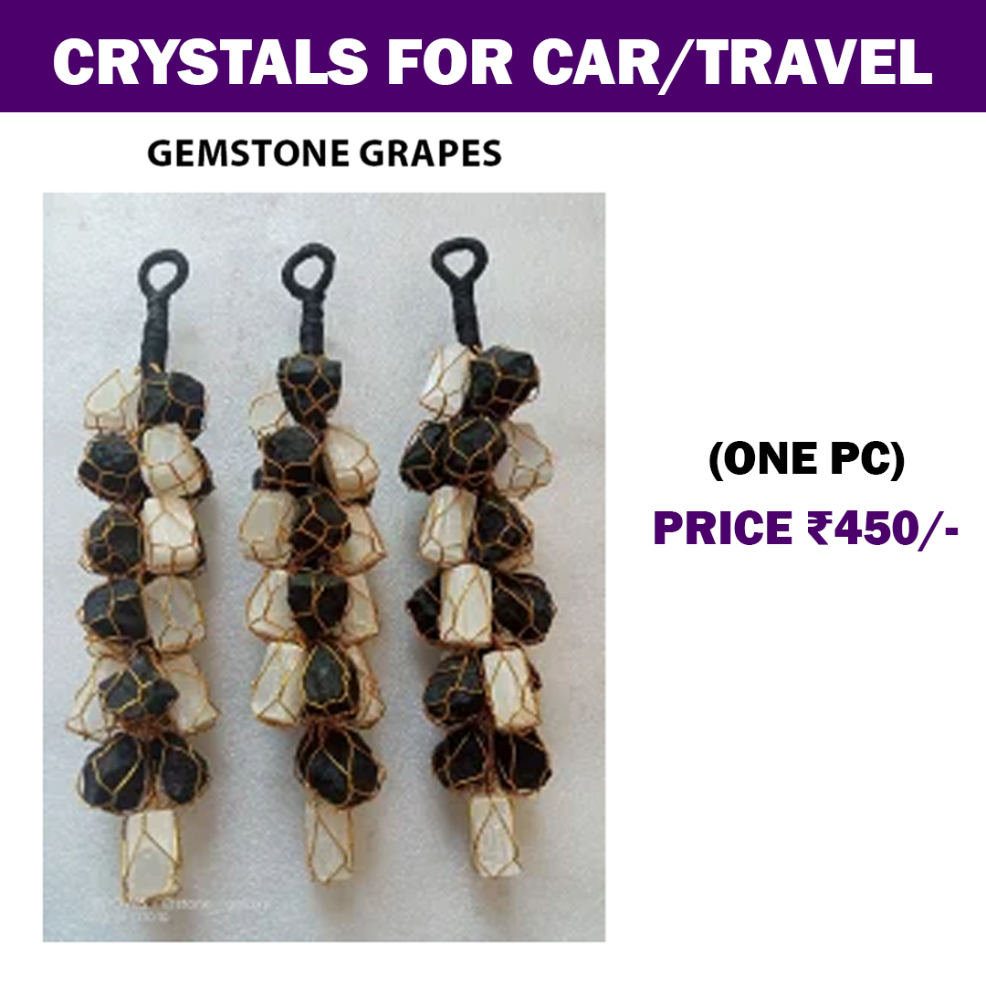 Black tourmaline With selenite Grapes, For Healing And Reiki | Crystal for Car