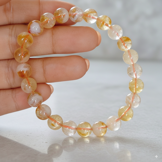 Citrine Adjustable Bead Bracelet For Abundance & Positivity - 10mm Bead Adjustable Bracelet