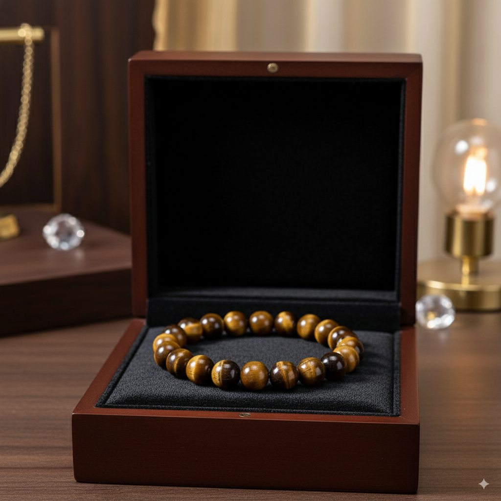Tiger Eye Adjustable Bracelet,  8 MM Size