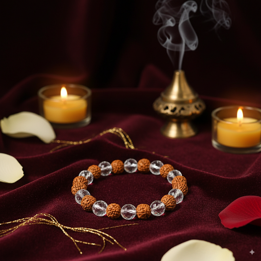 Crystal, Rudraksha Crystal Bracelet 8 MM Size