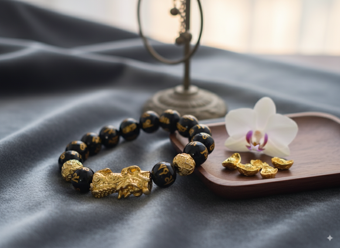 Feng Shui Black Obsidian Wealth Bracelet