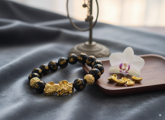 Feng Shui Black Obsidian Wealth Bracelet