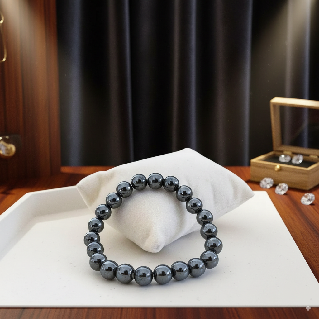 Stunning Hematite Adjustable Bracelet – 8 MM Size
