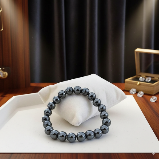 Stunning Hematite Adjustable Bracelet – 8 MM Size