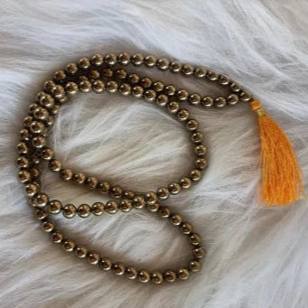 Golden Pyrite Mala – Boosts Confidence, Motivation, and Prosperity #GoldenPyrite #Confidence #Motivation #Prosperity #CrystalHealing