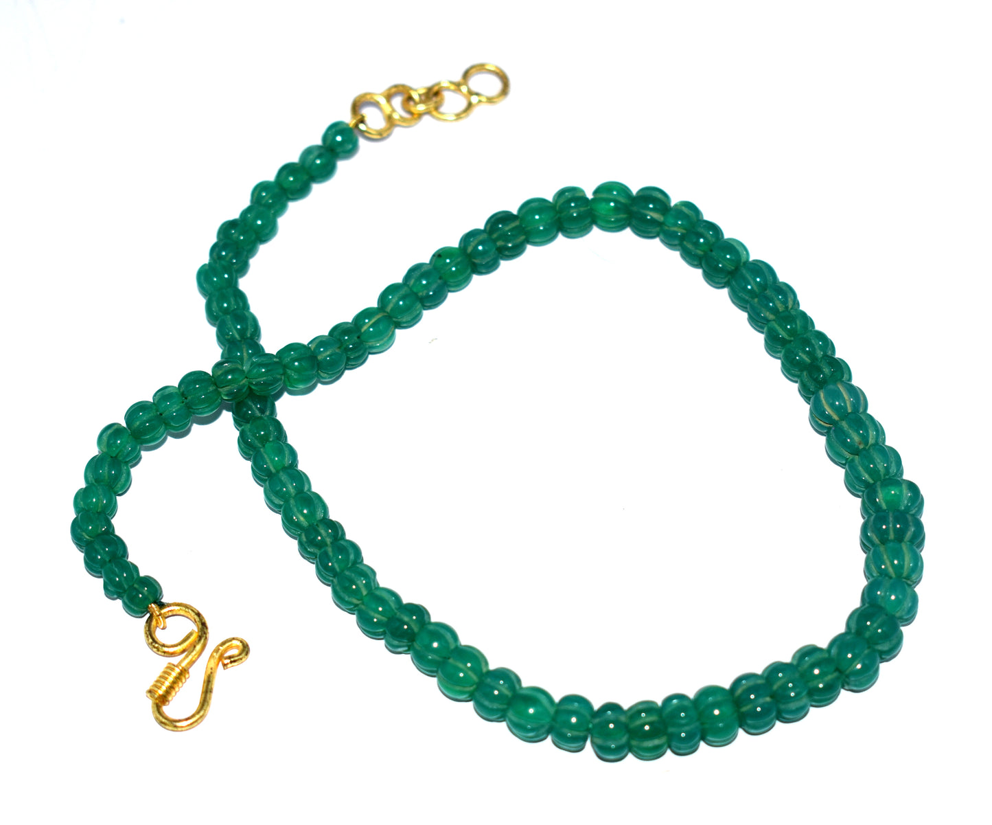 Green Onyx Melon Bead Necklace 33.80 Gram 16 Inches Faceted Cut Design
#GreenOnyx #FacetedBeads #BeadNecklace #GemstoneJewelry #OnyxNecklace #HealingJewelry 