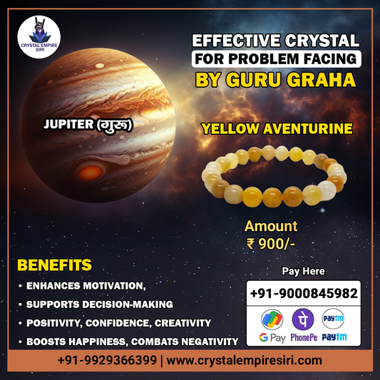 Guru Graha Remedy Crystal Yellow Aventurine Bracelet – Balance Jupiter Energy, Enhance Wisdom, and Attract Prosperity #YellowAventurine #GuruGrahaRemedies #JupiterEnergy #HealingCrystals #AstrologyJewelry