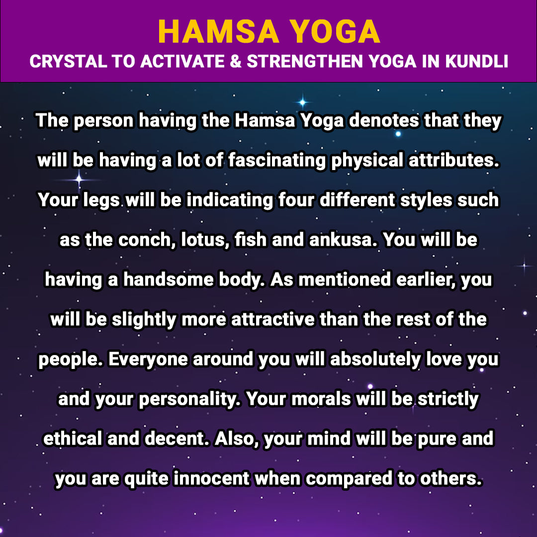 Hamsa Yoga in Kundli | Crystal