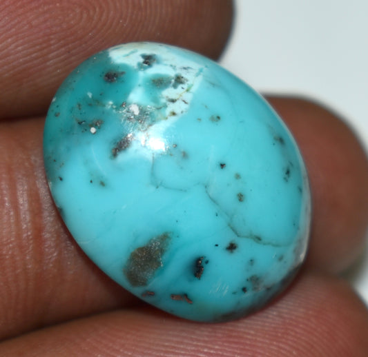 Beautiful Irani Turquoise {Firoza} Cabochon Gemstone, {Weight- 15.70 Carat}, Size-21x16x6mm