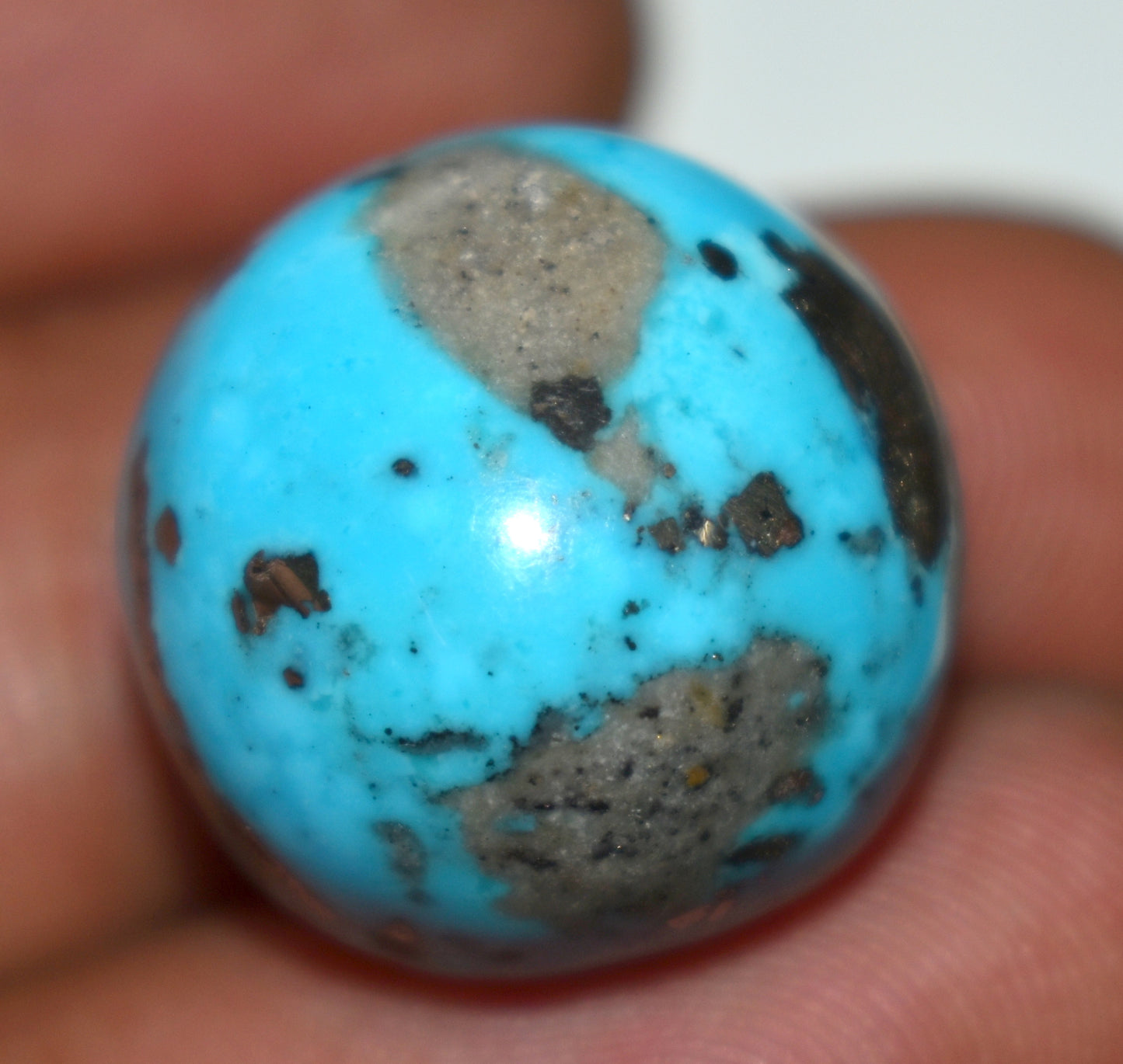 Natural Irani Turquoise {Firoza} Cabochon Gemstone, {Weight- 35.10 Carat}, Size-17x17x3mm