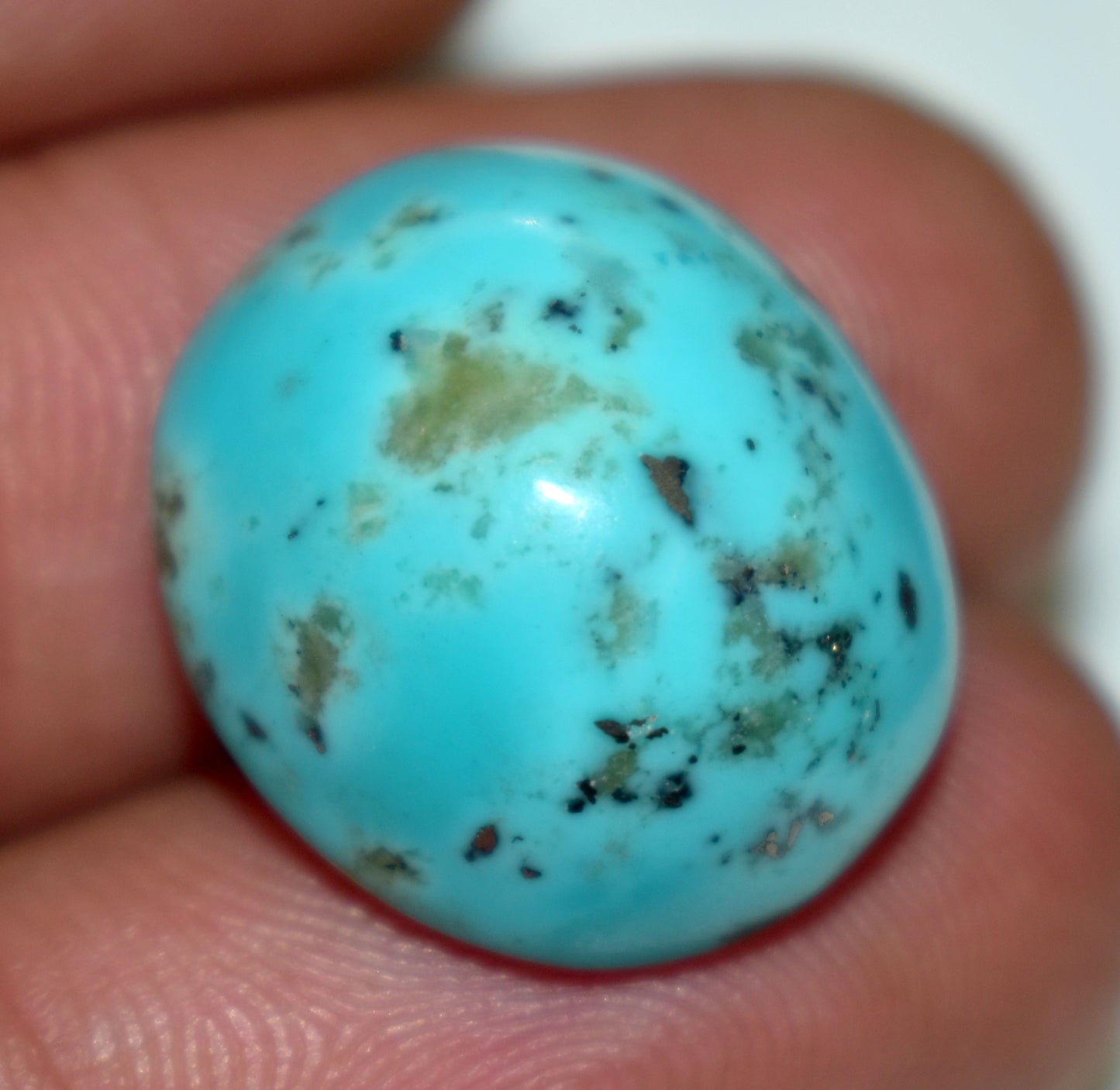 Beautiful Irani Turquoise {Firoza} Cabochon Gemstone, {Weight- 15.70 Carat}, Size-18x16x9mm