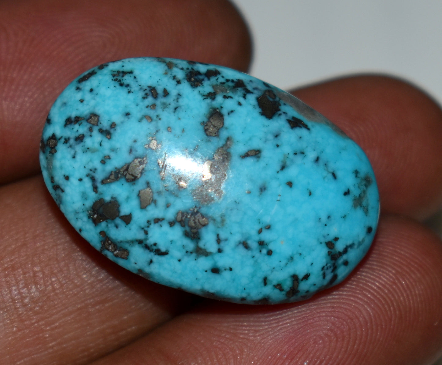 Beautiful Irani Turquoise {Firoza} Cabochon Gemstone, {Weight- 45.60 Carat}, Size-28.5x18.5x11mm