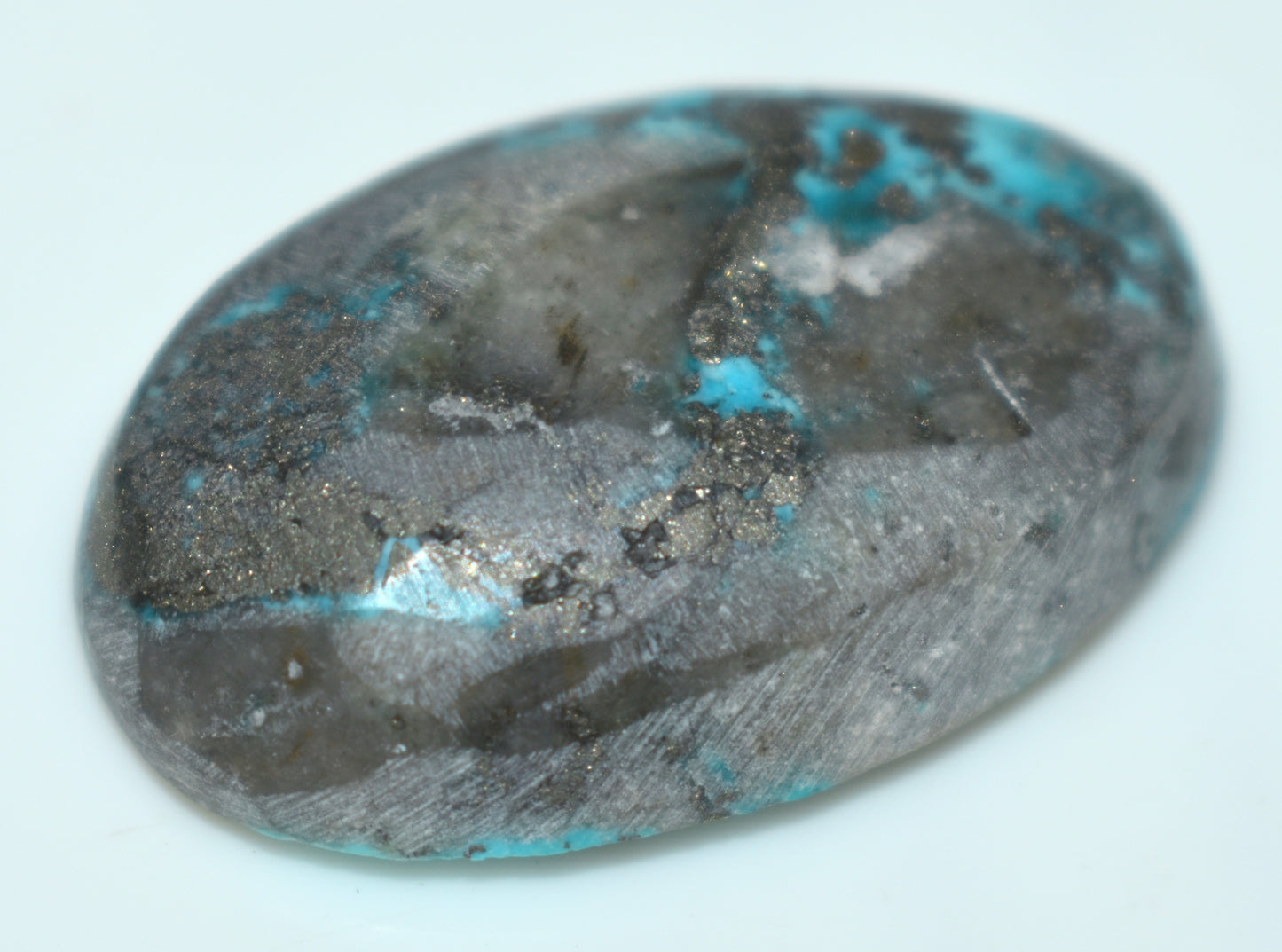 Natural Irani Turquoise {Firoza} Cabochon Gemstone, {Weight- 45.80 Carat}, Size-21x31.5x8.5mm