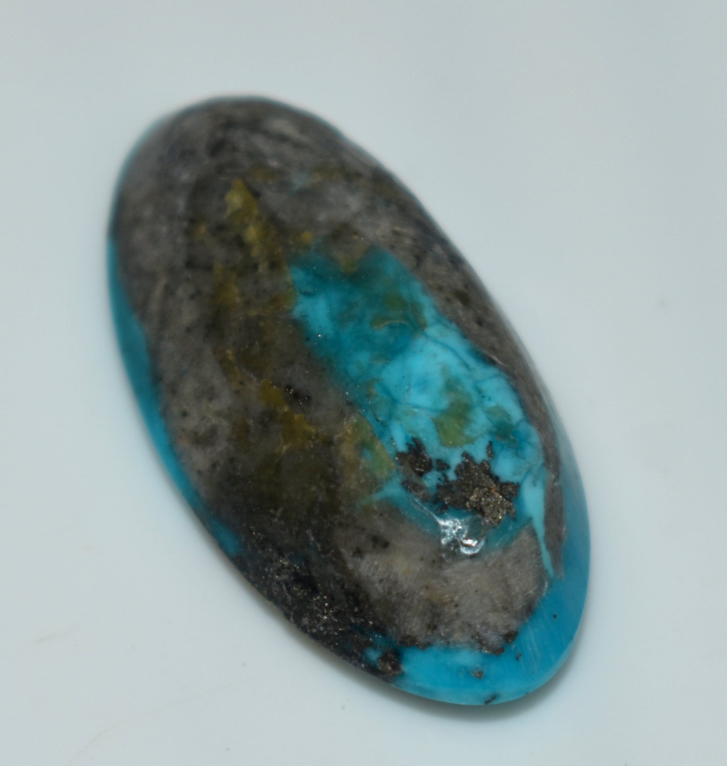 Beautiful Irani Turquoise {Firoza} Cabochon Gemstone, {Weight- 27.30 Carat}, Size-15x30x9mm