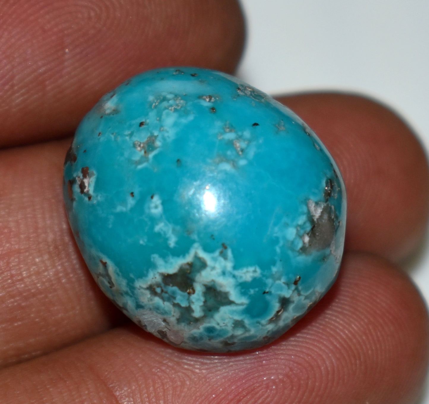 Irani Turquoise {Firoza} Cabochon Gemstone, {Weight- 33.00 Carat}, Size-21x17x13mm