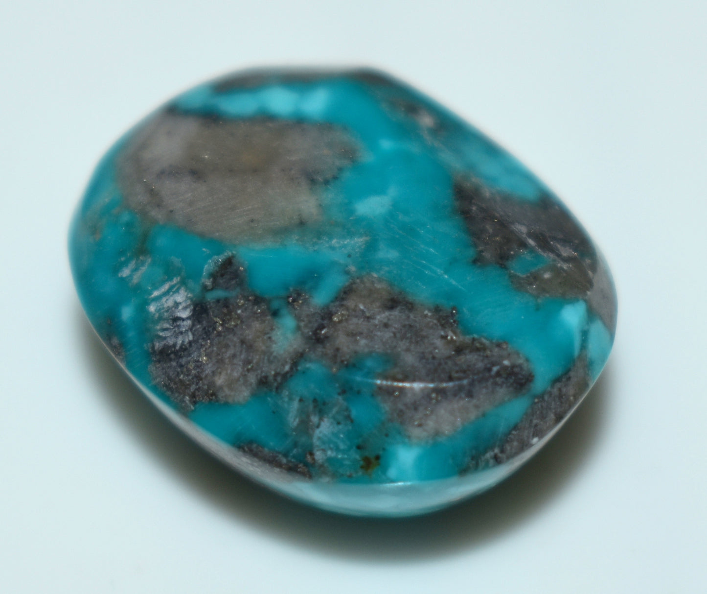 Natural Irani Turquoise {Firoza} Cabochon Gemstone, {Weight- 23.60 Carat}, Size-19.5x16x9mm