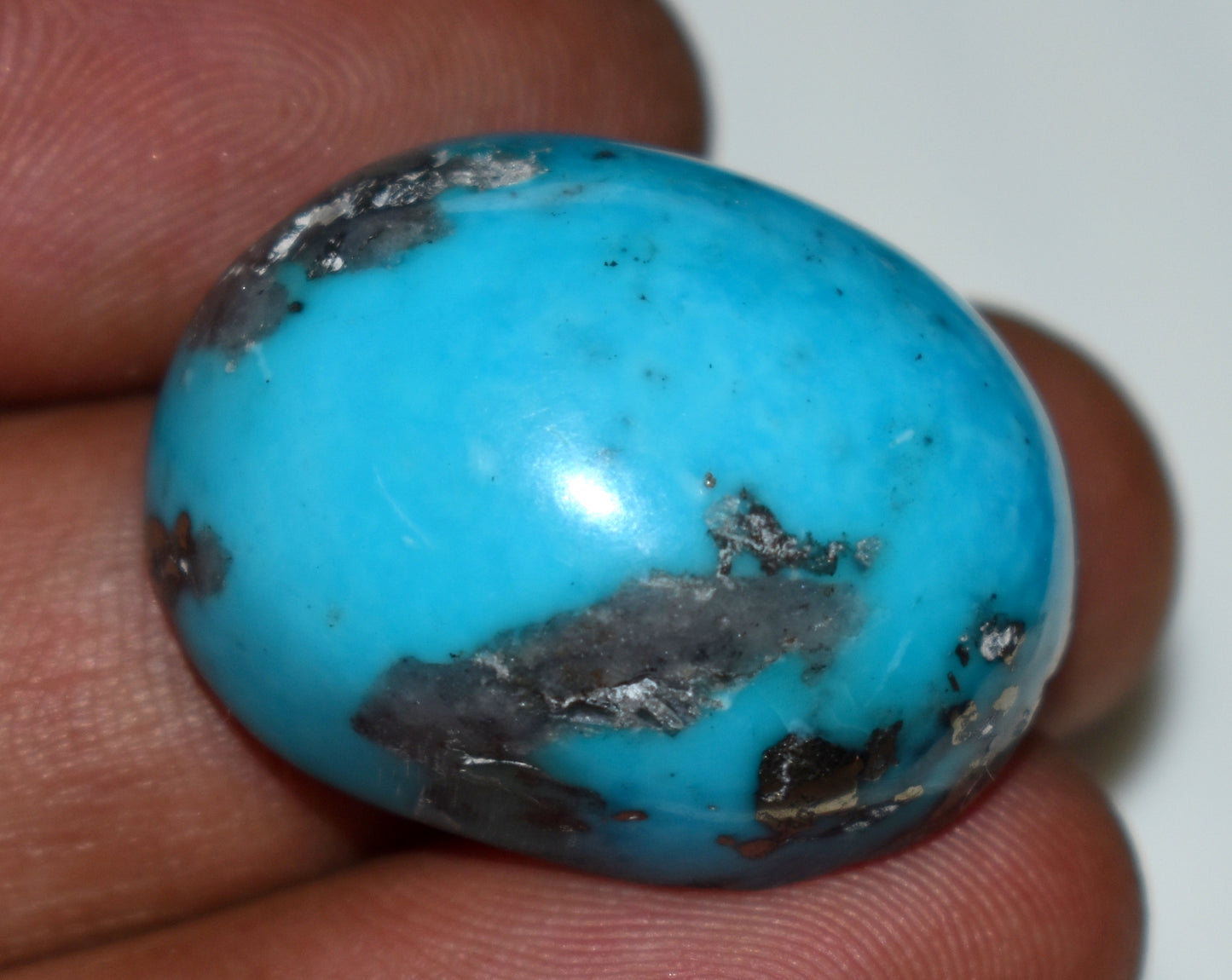 Natural Irani Turquoise {Firoza} Cabochon Gemstone, {Weight- 55.00 Carat}, Size-21x28x13mm