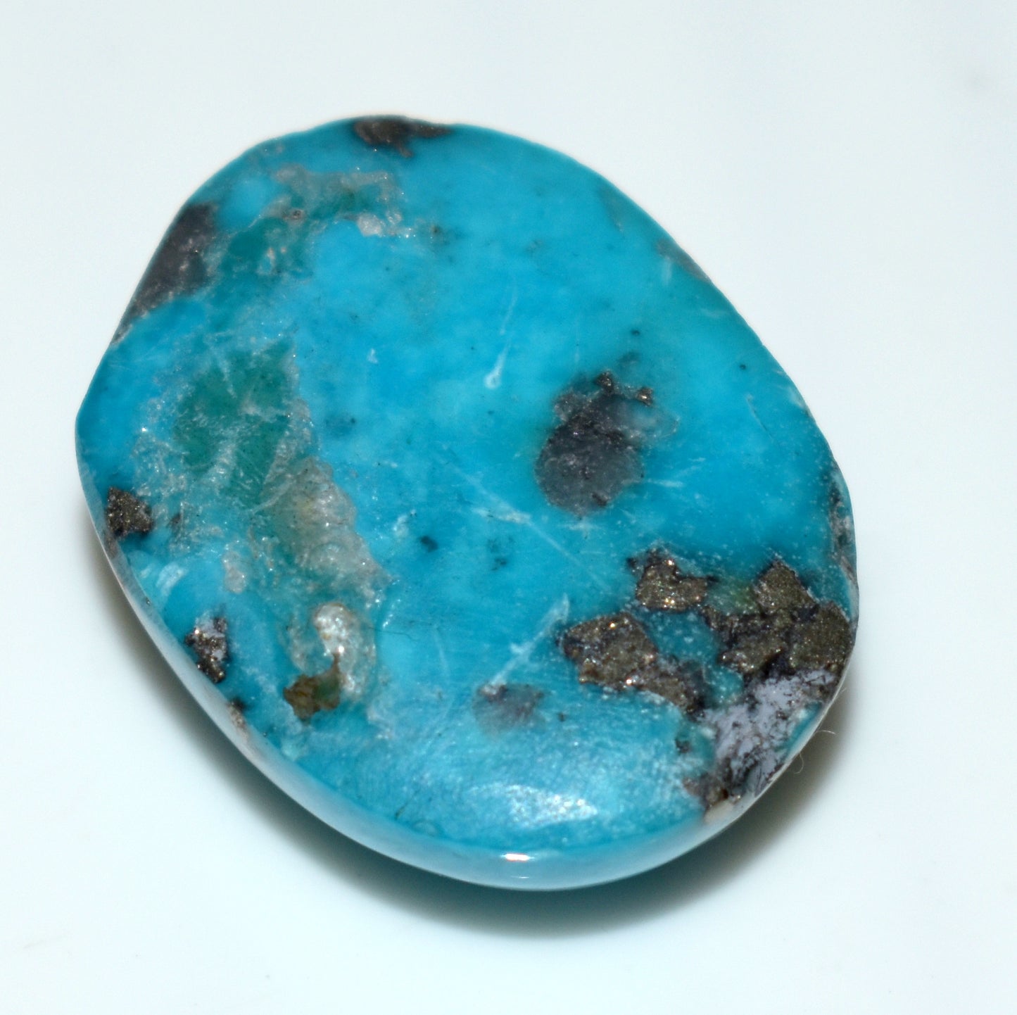 Natural Irani Turquoise {Firoza} Cabochon Gemstone, {Weight- 55.00 Carat}, Size-21x28x13mm