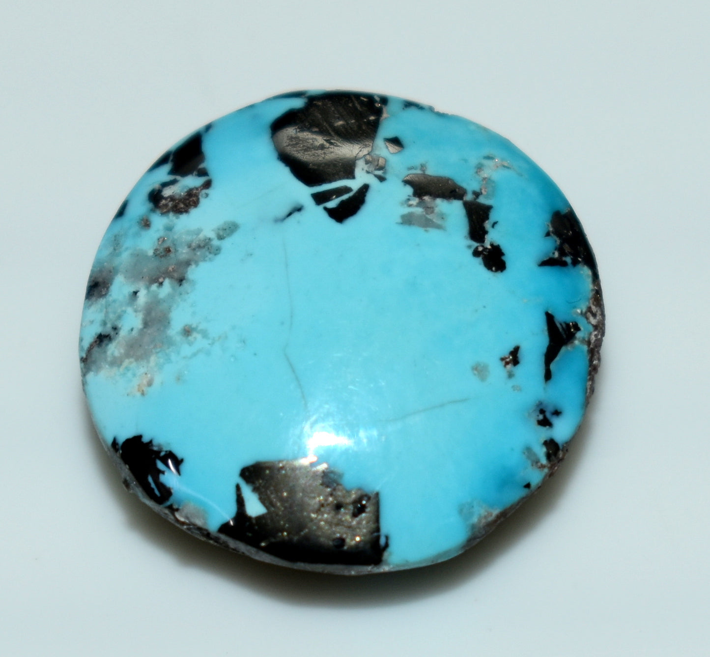 Natural Irani Turquoise {Firoza} Cabochon Gemstone, {Weight- 26.30 Carat}, Size-19x19x9mm