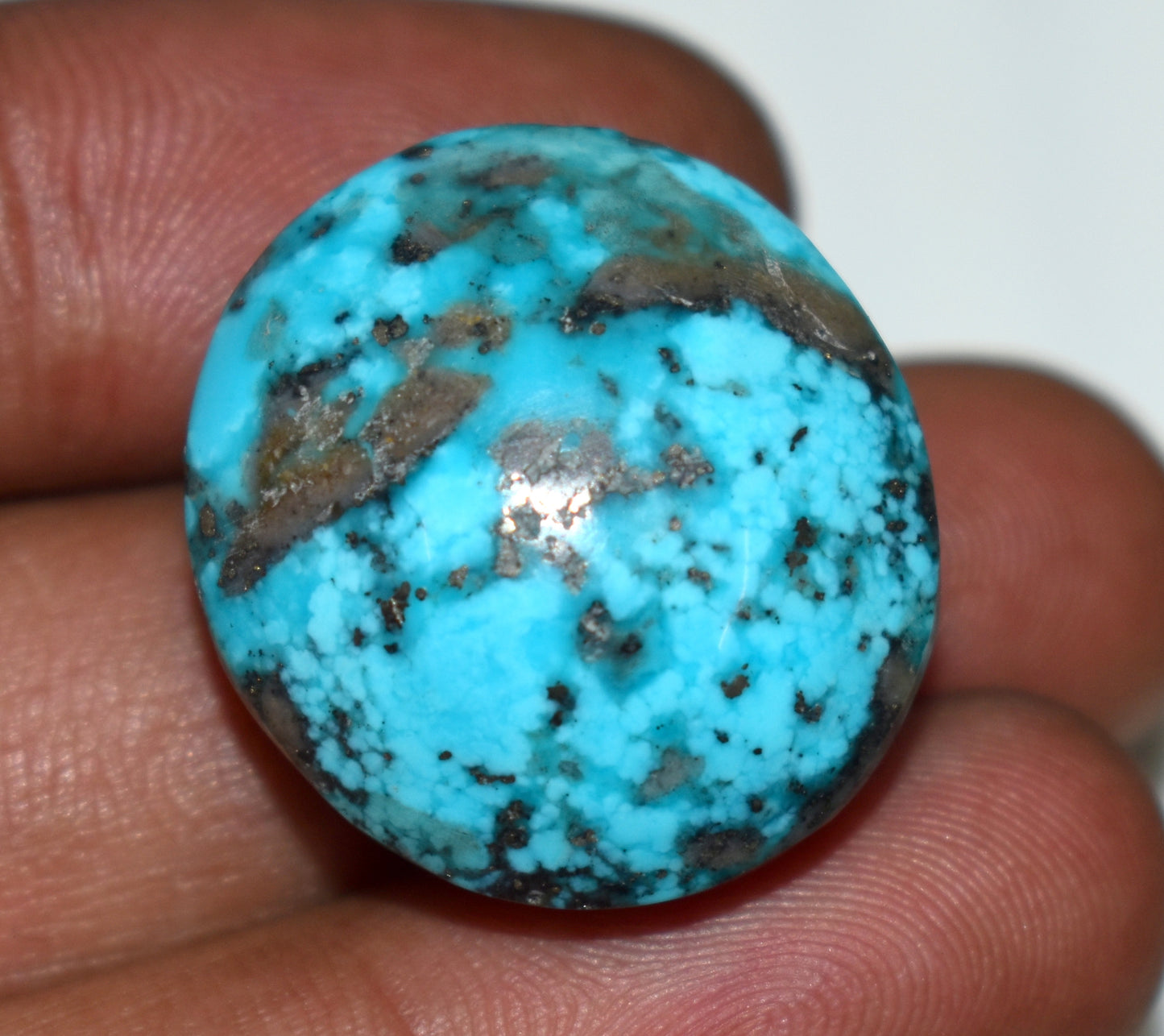 Beautiful Irani Turquoise {Firoza} Cabochon Gemstone, {Weight- 59.10 Carat}, Size-22.5x25x16mm