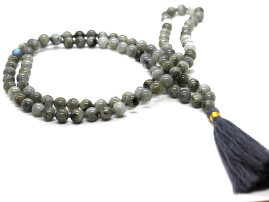 Natural Labradorite Jaap Mala for Protection, Meditation & Healing