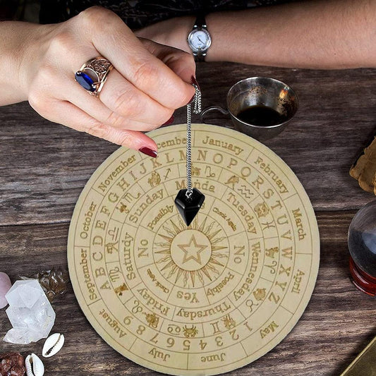 Wooden Dowsing Board Zodiac Divination Tool for Guidance