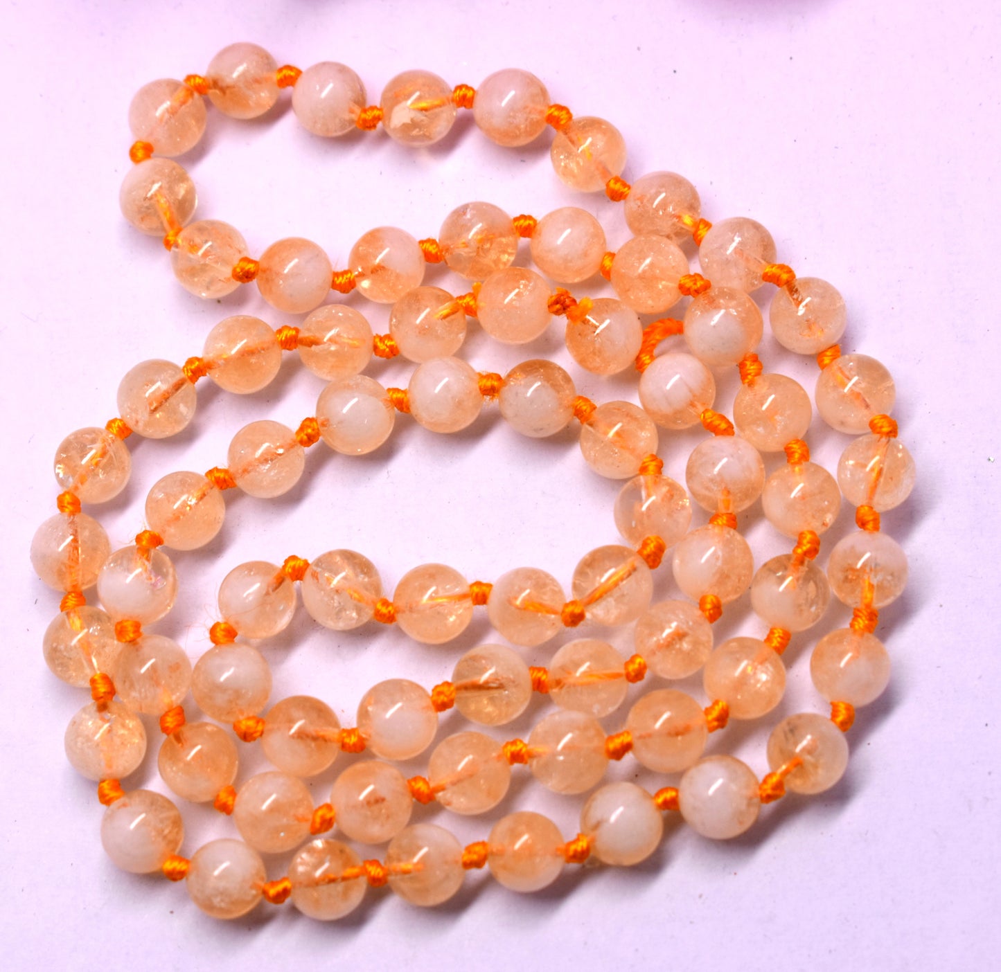 Natural Citrine Bead Knotted Mala – Enhances Abundance, Happiness, and Positive Energy #Citrine #Abundance #Happiness #CrystalHealing #Mala
