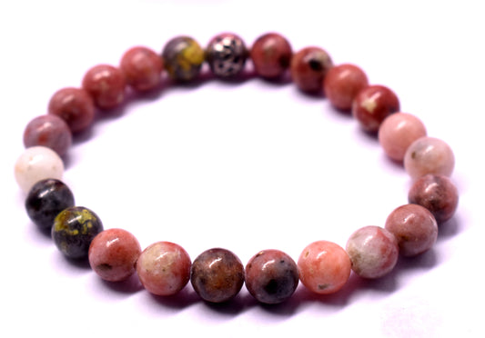  Rhodochrosite Crystal Bead Bracelet – Enhances Love and Emotional Healing #Rhodochrosite #CrystalBracelet #EmotionalHealing #LoveEnergy #WellnessJewelry