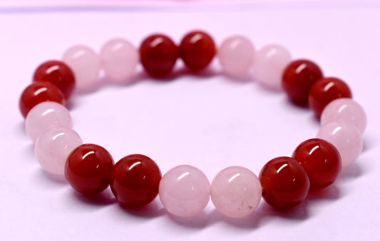 Rose Quartz and Carnelian Bead Bracelet – Enhances Love, Creativity, and Energy #RoseQuartz #Carnelian #Love #Creativity #Energy #CrystalBracelet







