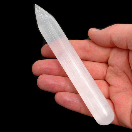 Rough Selenite Pencil - Long Selenite Stick for Energy Cleansing, Healing, 90.42 Gram Crystal for Purification
