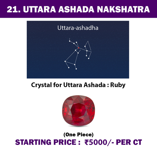 21. Uttara Ashada Nakshatra Crystal, Ruby Stone for Strength & Healing