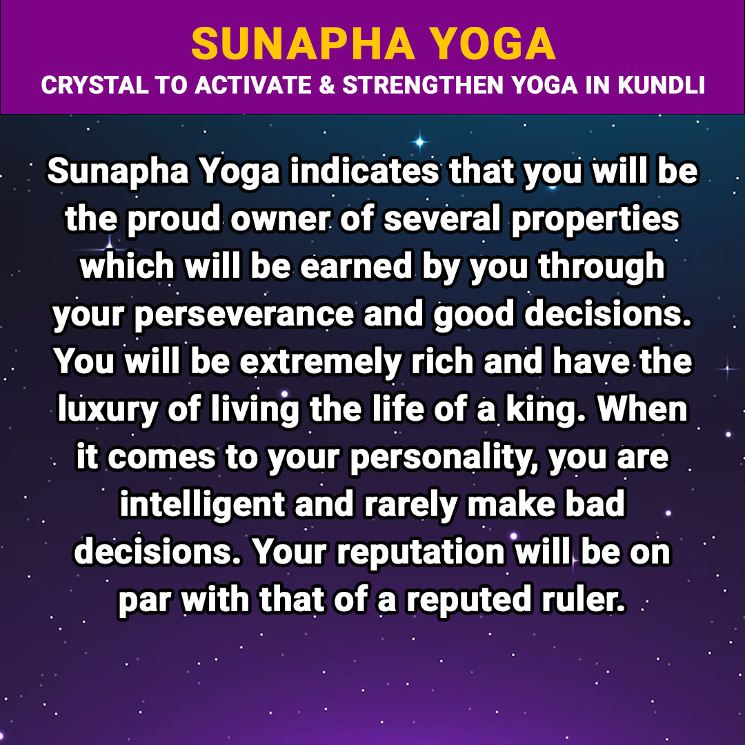 Sunapha Yoga in Kundli | Crystal