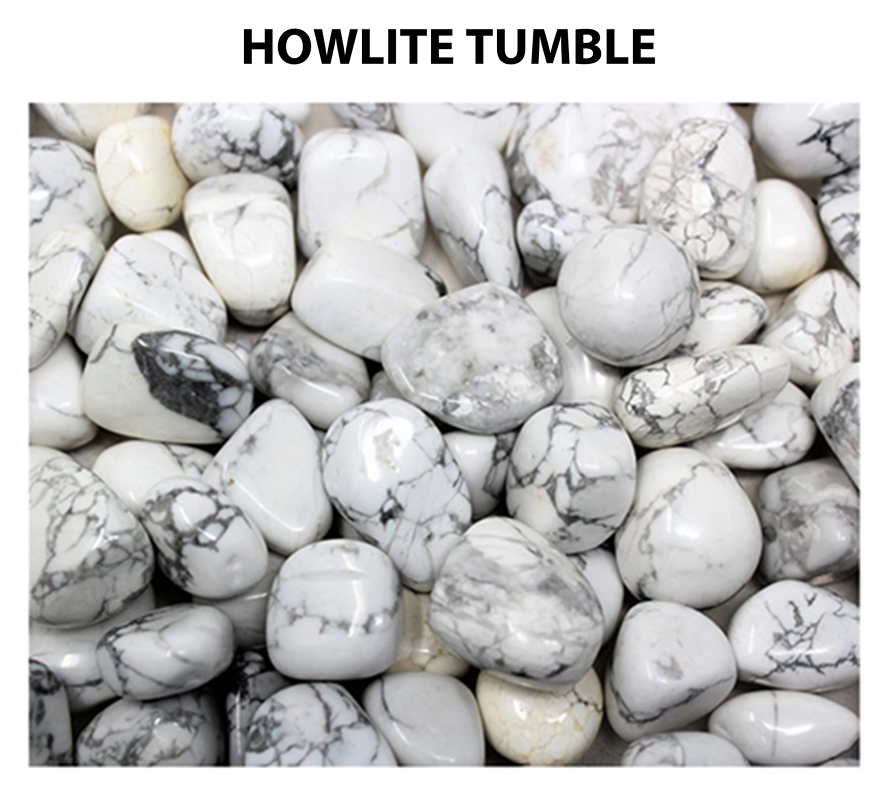 Howlite Tumbled Stone, A Grade Tumbled Stone. Howlite Crystal Gemstone