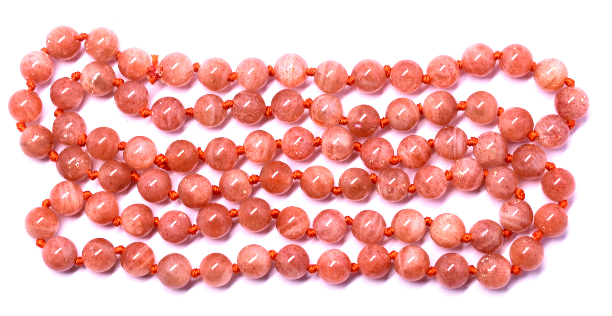  Sunstone Bead Knotted Mala - Energize & Uplift Your Spirit – Supports Joy, Vitality, and Positive Energy #Sunstone #Energize #Uplift #CrystalHealing #Mala