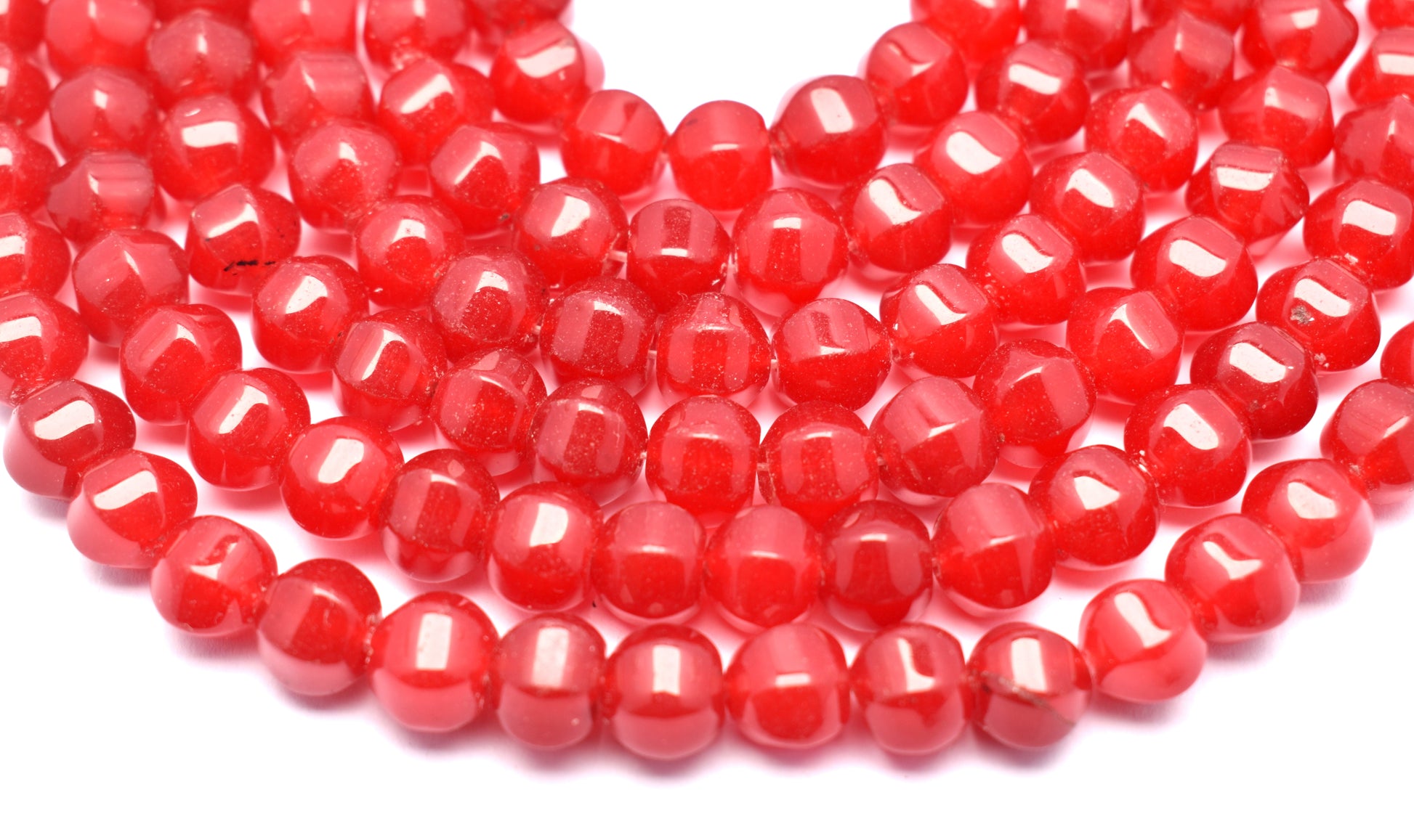 This stunning strand features natural red jade melon-shaped curved beads (10mm), perfect for creating unique jewelry pieces.
 #RedJade #MelonBeads #JadeBeads #GemstoneJewelry #HealingCrystals #JewelryMaking #CrystalBeads #FashionJewelry
