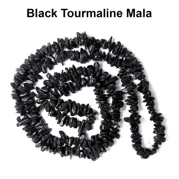  Unique Black Tourmaline Uncut Chips Mala – Perfect for Emotional Healing, Energy Protection, and Harmony #BlackTourmaline #EmotionalHealing #EnergyProtection #CrystalHealing #NaturalGemstone