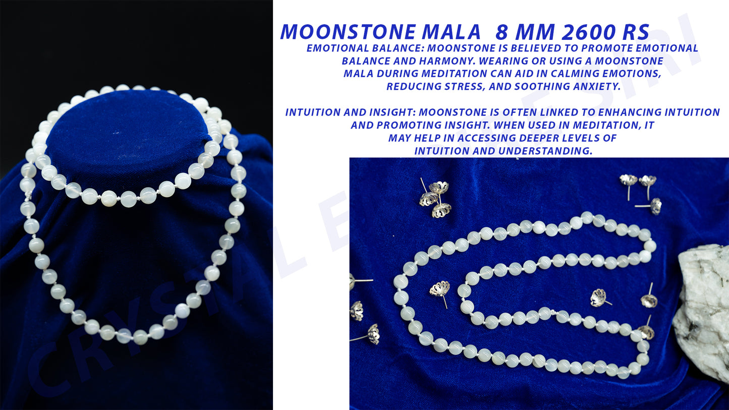 Moonstone Mala,Rainbow Yoga mala,Japa Mala Beads, Moonstone Japa Mala, Moonstone 108 Mala , Rainbow Moonstone Beads,