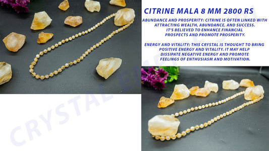 Natural Citrine Gemstone Meditation Mala. Beautiful Tibetan Mala. Handmade Prayer Beads Healing Chakra Yoga Jap Mala