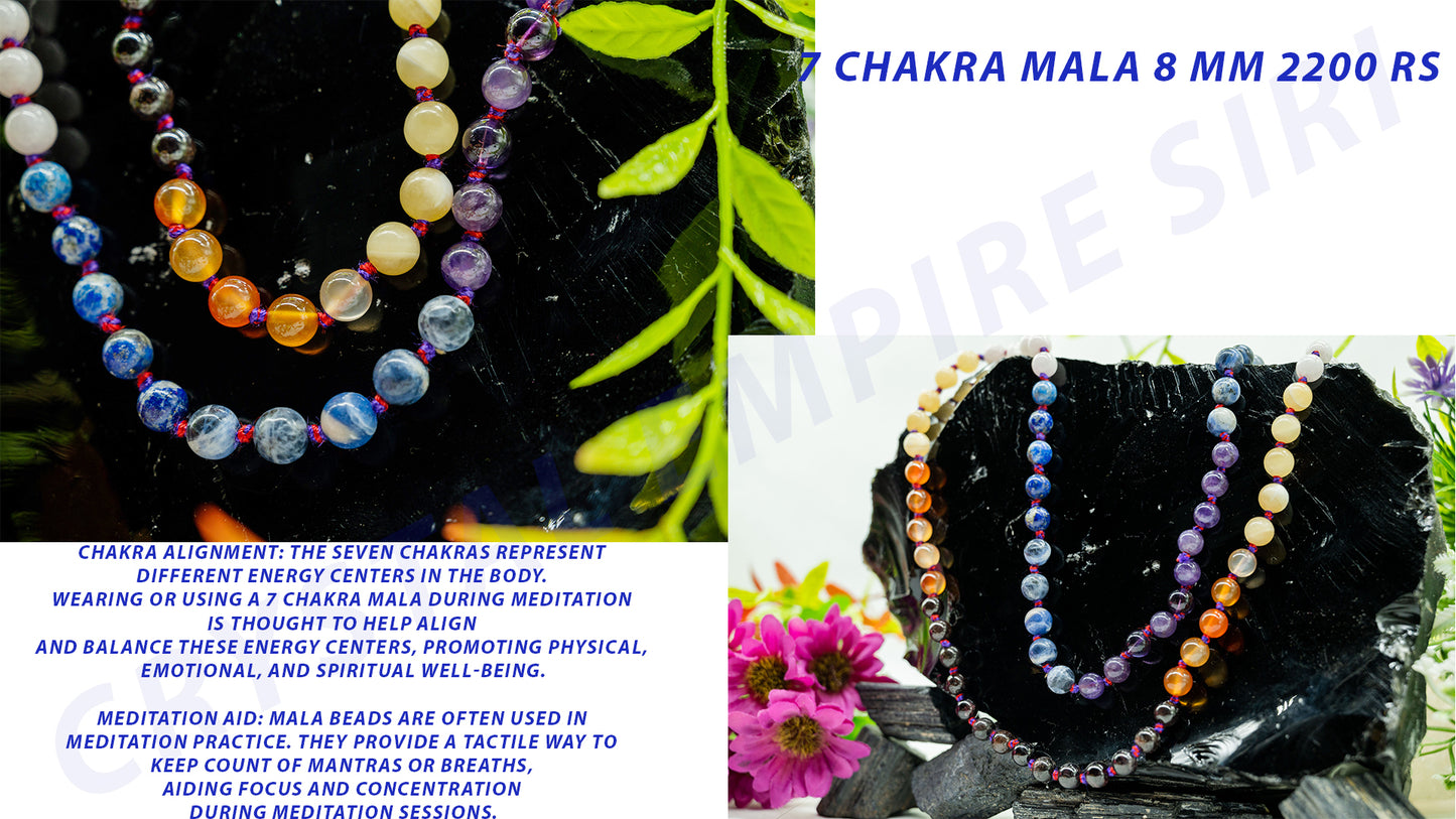 Chakra Mala | Mala Beads | 7 Chakras Mala Necklace | Rainbow Mala Beads Necklace | Beads Mala | 7 Chakra Necklace