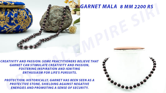 Garnet Mala Necklace | Mala Beads | Mala Jewelry | Prayer Beads | Meditation Beads | Boho Jewelry | Raw Garnet | Birthstone