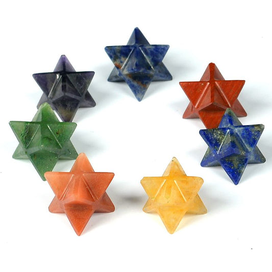 7 Chakra Merkaba Star Set / Crystal Merkaba Star / Chakra Set