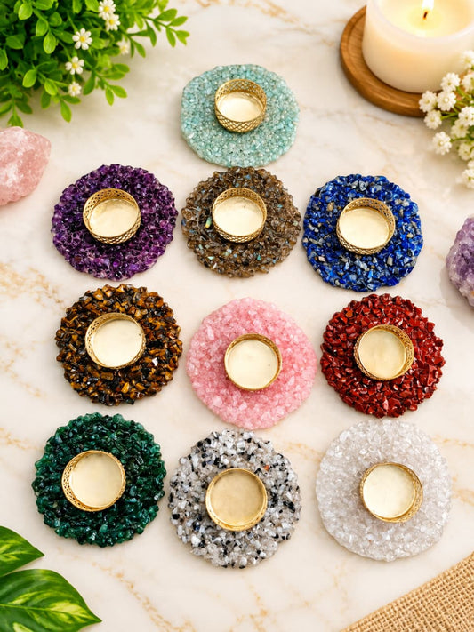 Mix Crystal Chips Diya | Crystal Diwali Diya for Positive Energy & Festive Décor