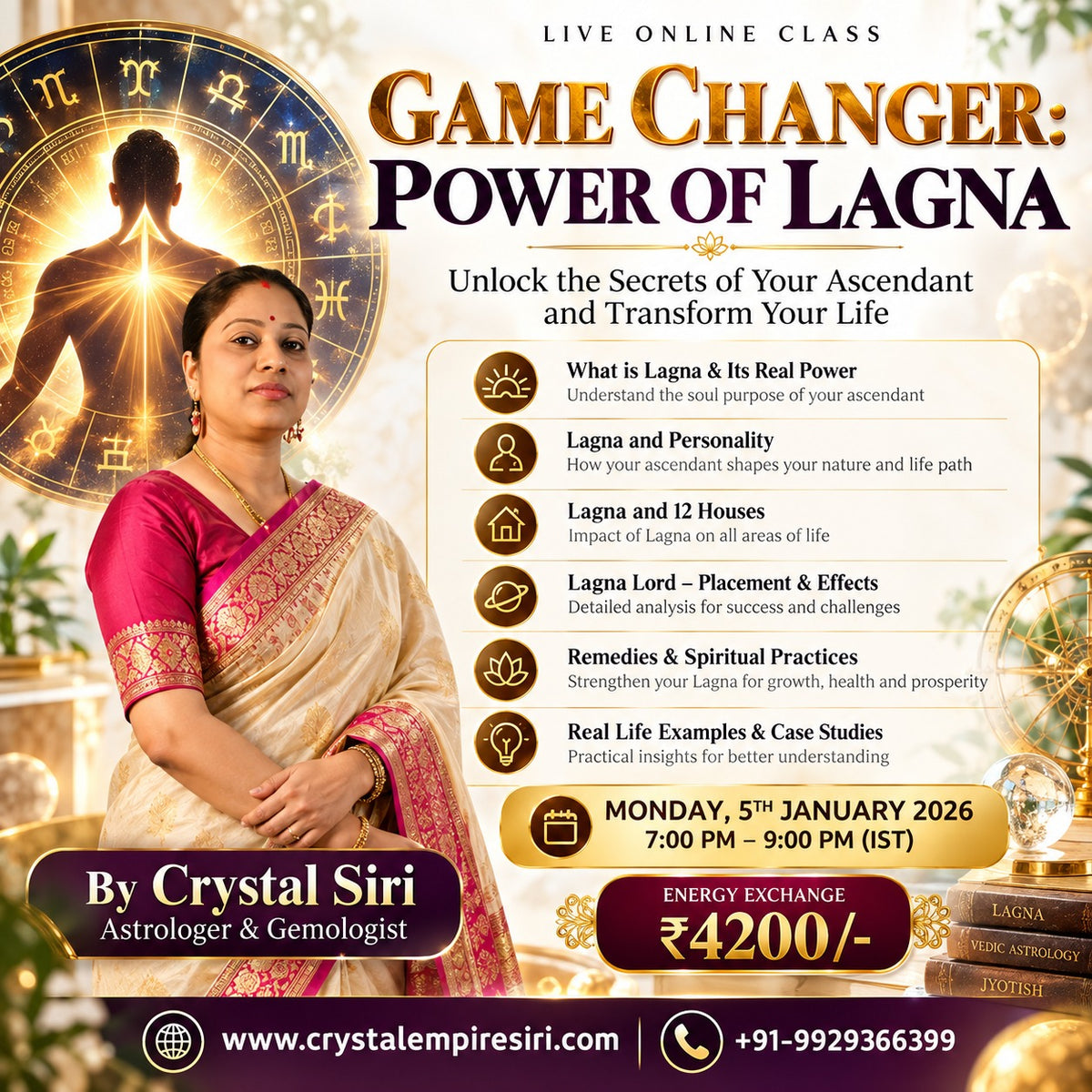 Game Changer: Power of Lagna | Live Online Vedic Astrology Class by Crystal Siri