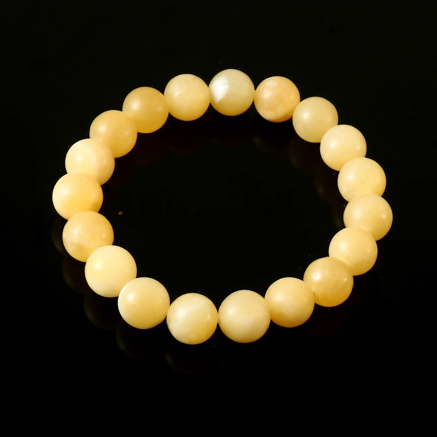 Yellow Calcite Bracelet Gemstone Beads - Natural Crystals Stretchy Bracelets - Beads Bracelets - Chakra Healing