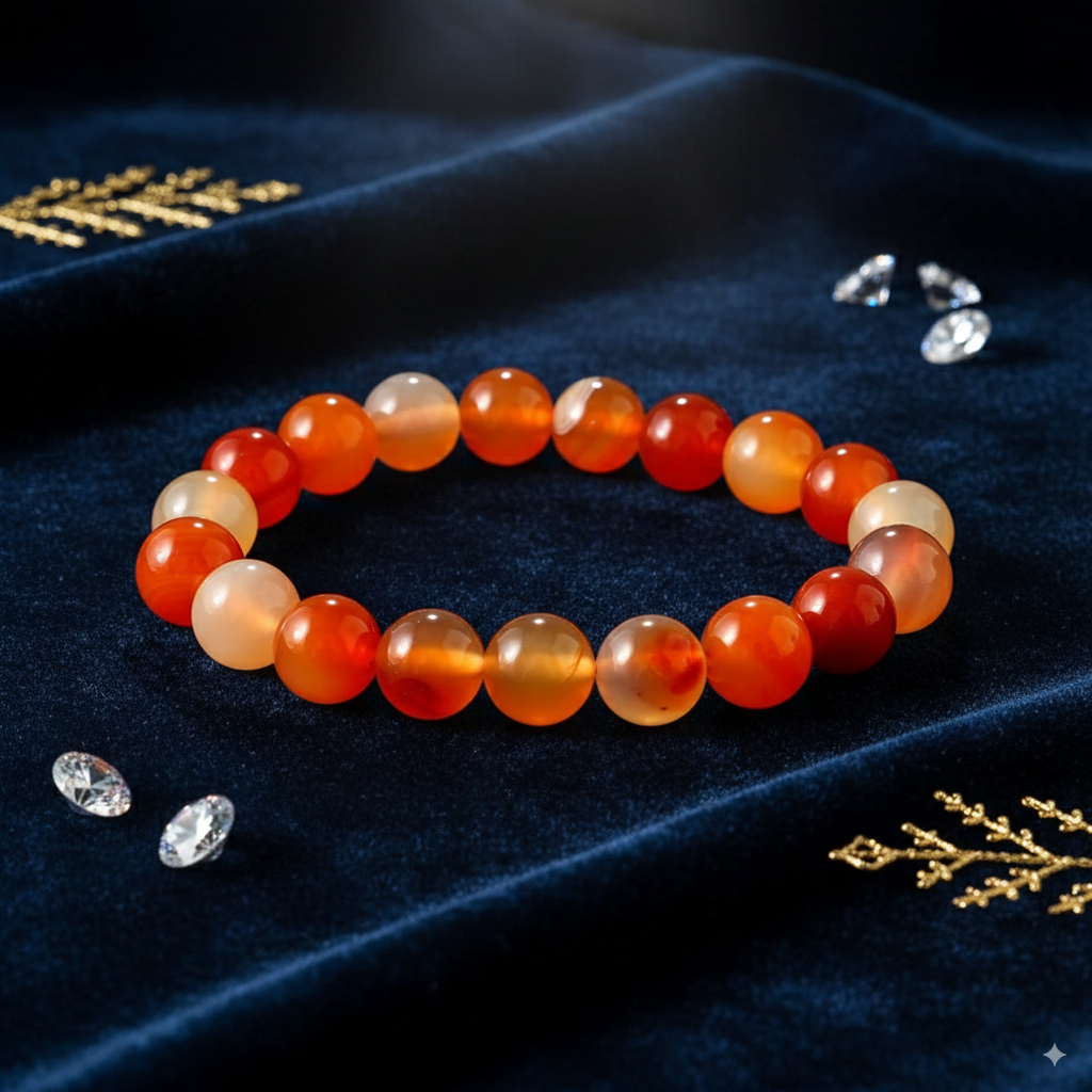 Natural Carnelian Stretch Bracelet - 8mm
