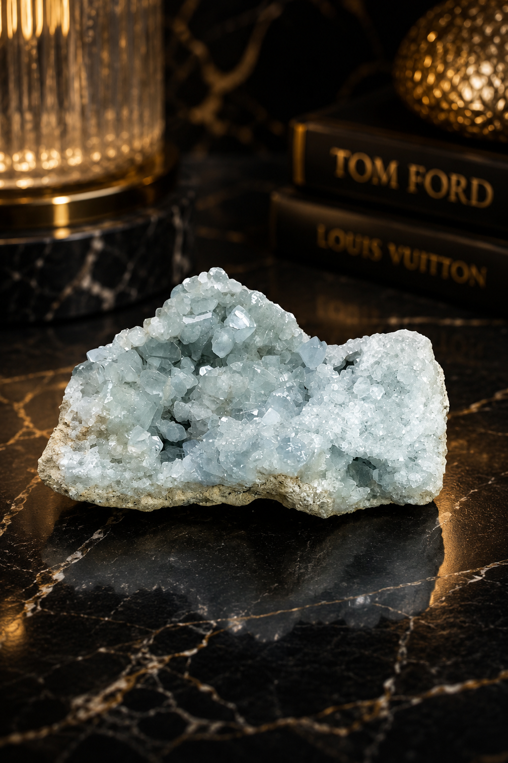 Celestite Cluster 245 Gram – Natural Sky Blue Crystal for Peace & Spiritual Energy