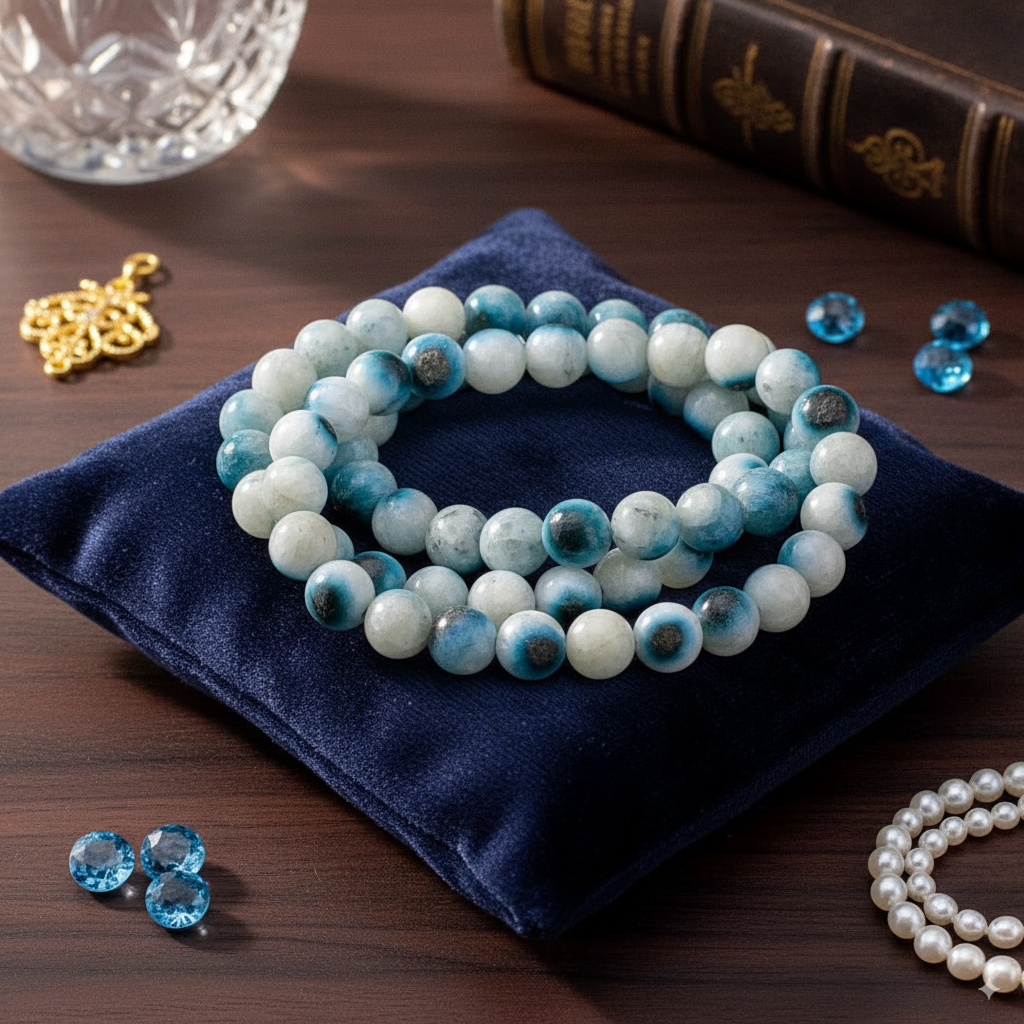 Evil Eye Bracelet 8 MM Size | Ice Glacierite Bracelet