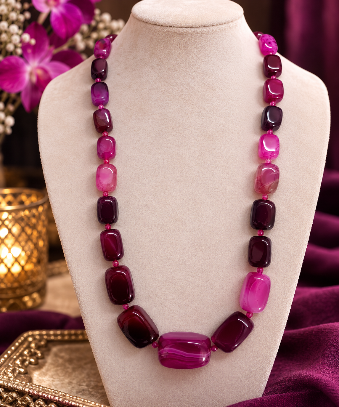 Natural Agate Necklace – Elegant Healing Stone Statement Necklace