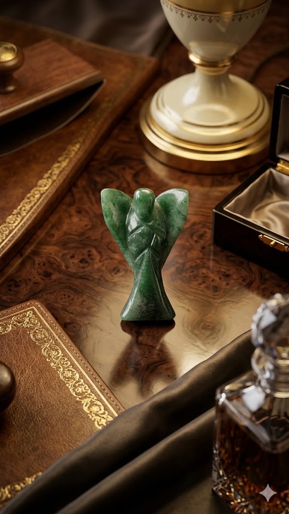 Green Aventurine Angel 2 Inches for Luck, Healing & Prosperity