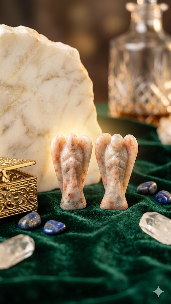 Sunstone Angel Crystal for Confidence, Luck & Positive Energy 2 inches size